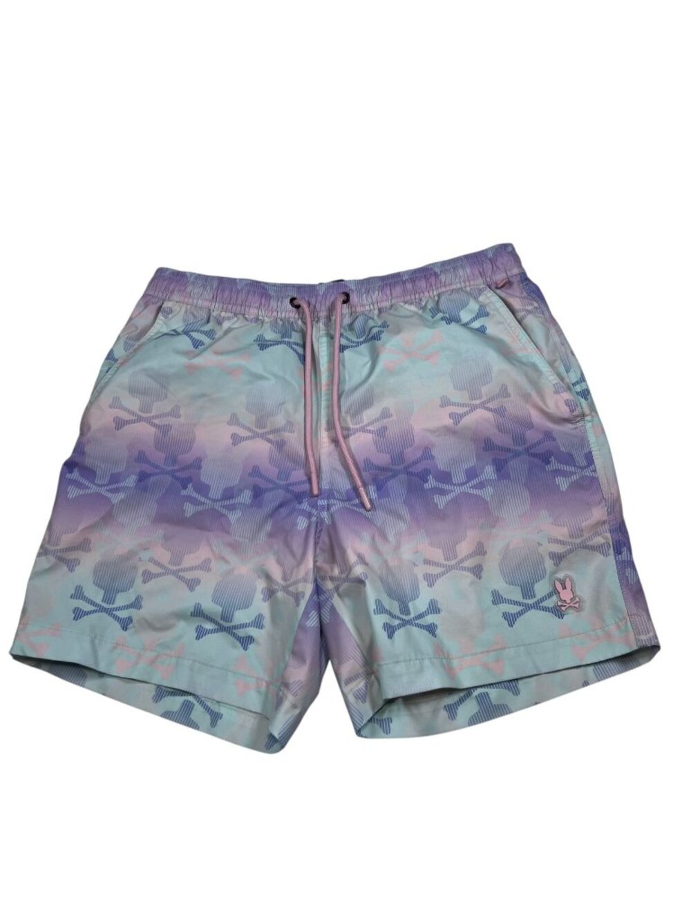 Psycho Bunny Mens Forster Bunny Swim Trunks Size Small Lined Drawstrings